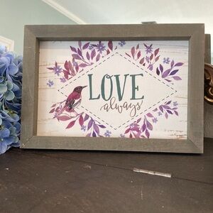 Love Always Bird Wooden Sign
